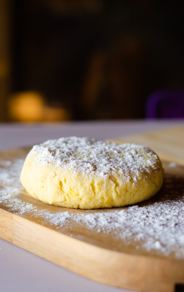 Gnocchi dough on wood
