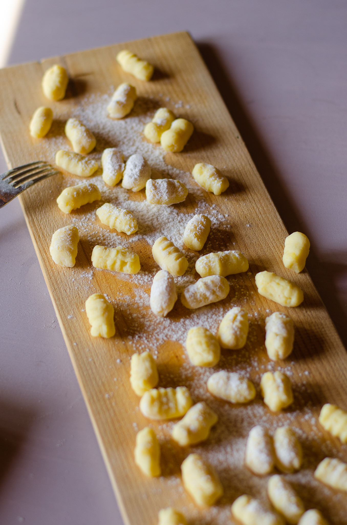 raw shaped gnocchi